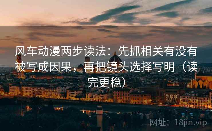 风车动漫两步读法：先抓相关有没有被写成因果，再把镜头选择写明（读完更稳）