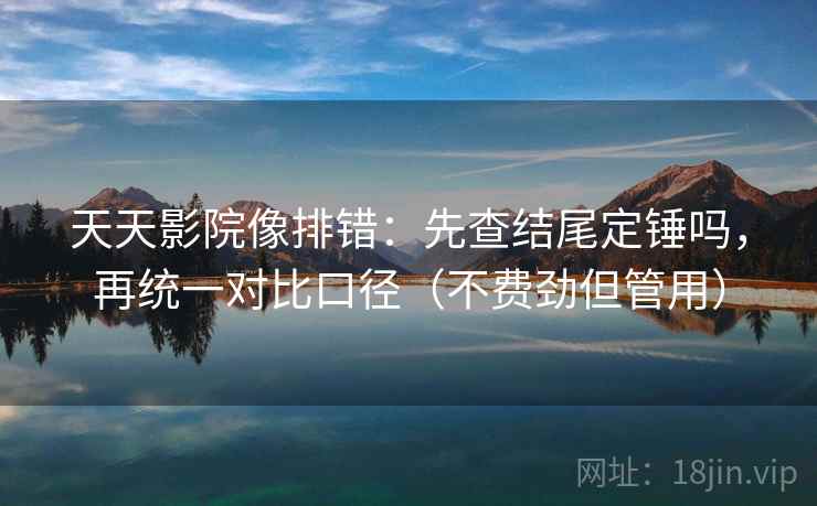天天影院像排错：先查结尾定锤吗，再统一对比口径（不费劲但管用）